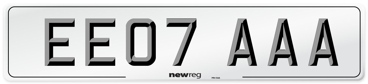 EE07 AAA Number Plate from New Reg